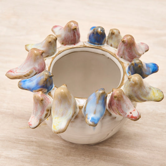 Pot with Birds