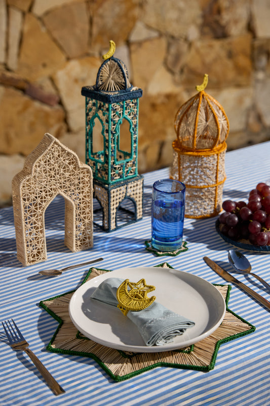 Two Story Rectangular Minaret Turquoise