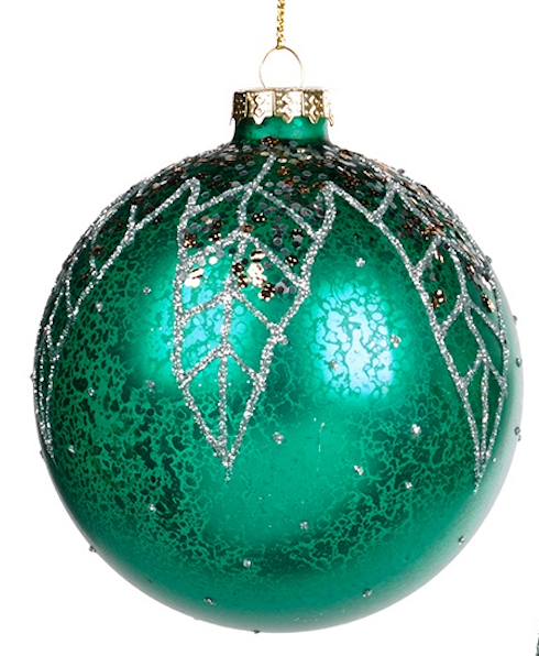 Glass Leaf Top Ball Ornaments