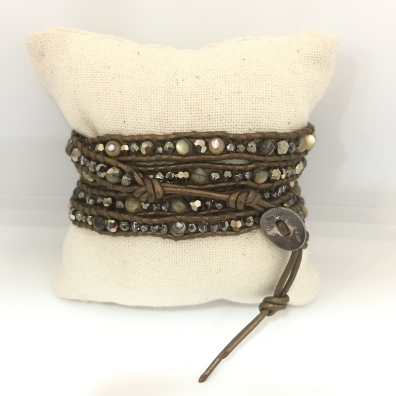 Abalone Wrap Leather Bracelet