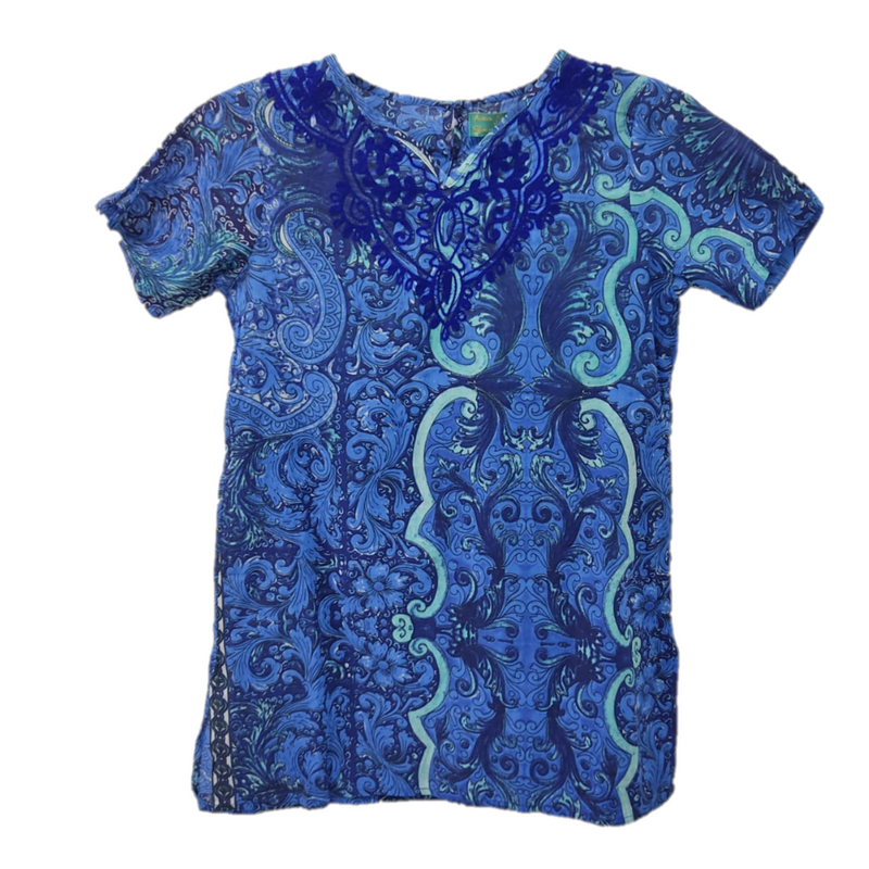 Blue Majolica Girl Kaftan