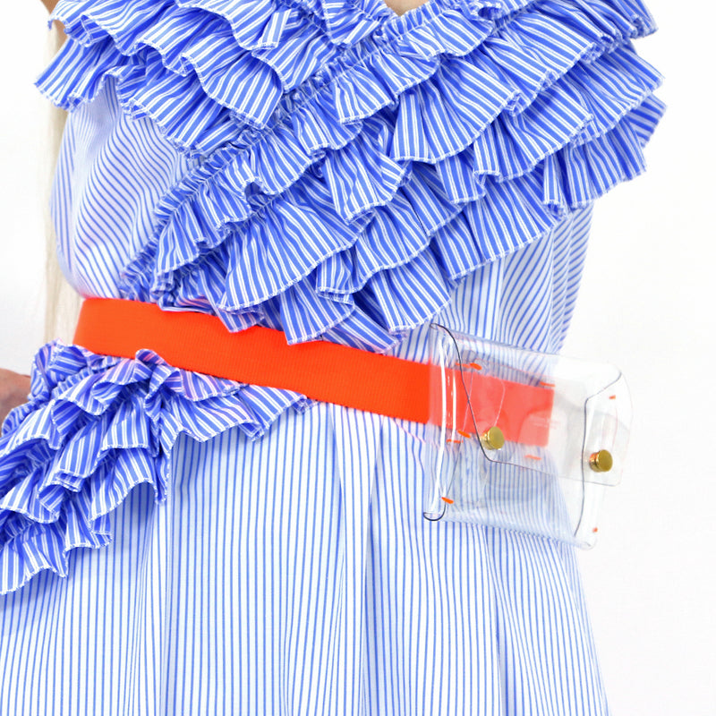 Neon Orange & PVC Belt Bag