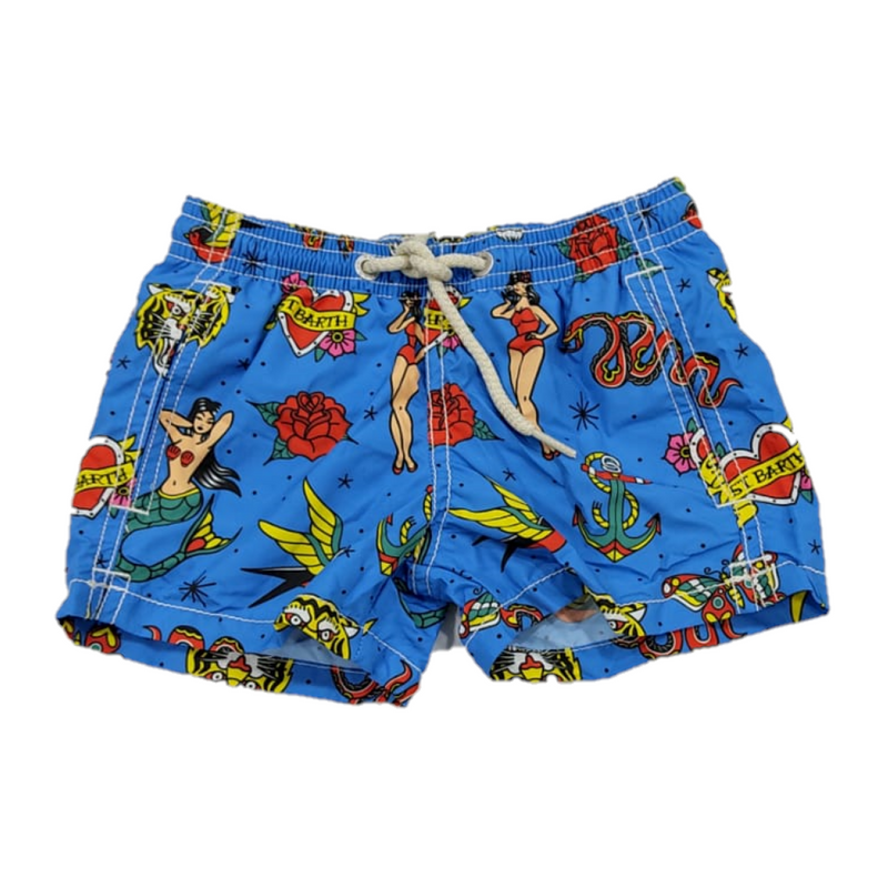 Old School Print Boy Swim Short