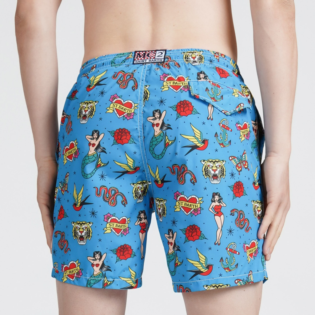 Lighting - Old School Print Swim Shorts