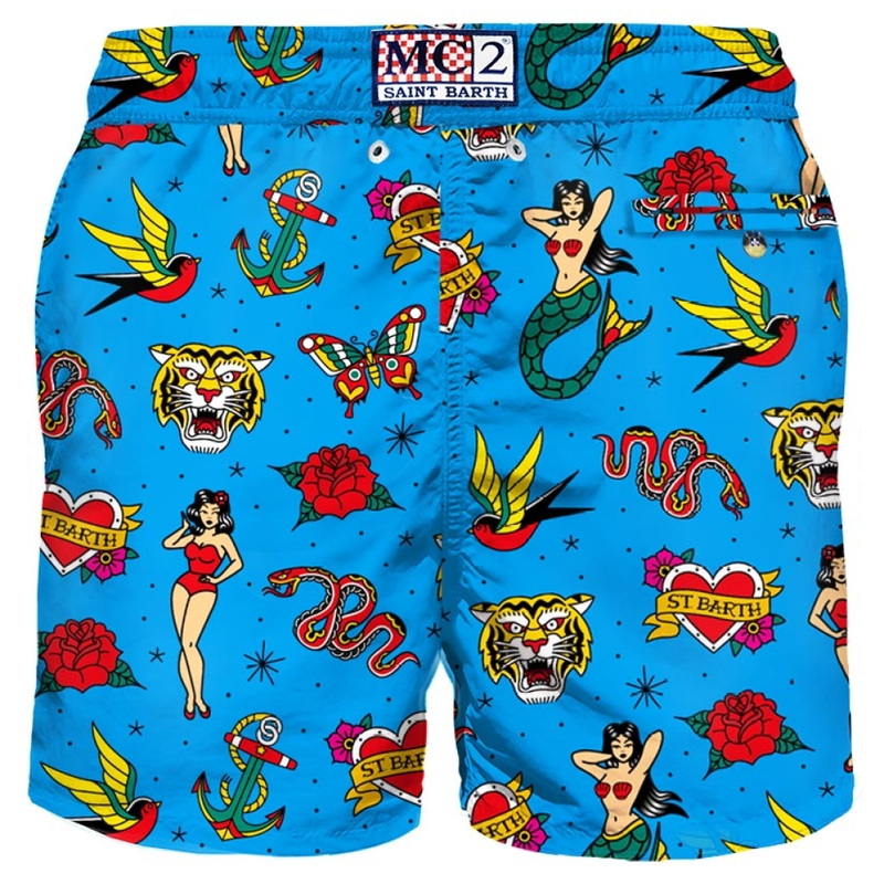 Lighting - Old School Print Swim Shorts