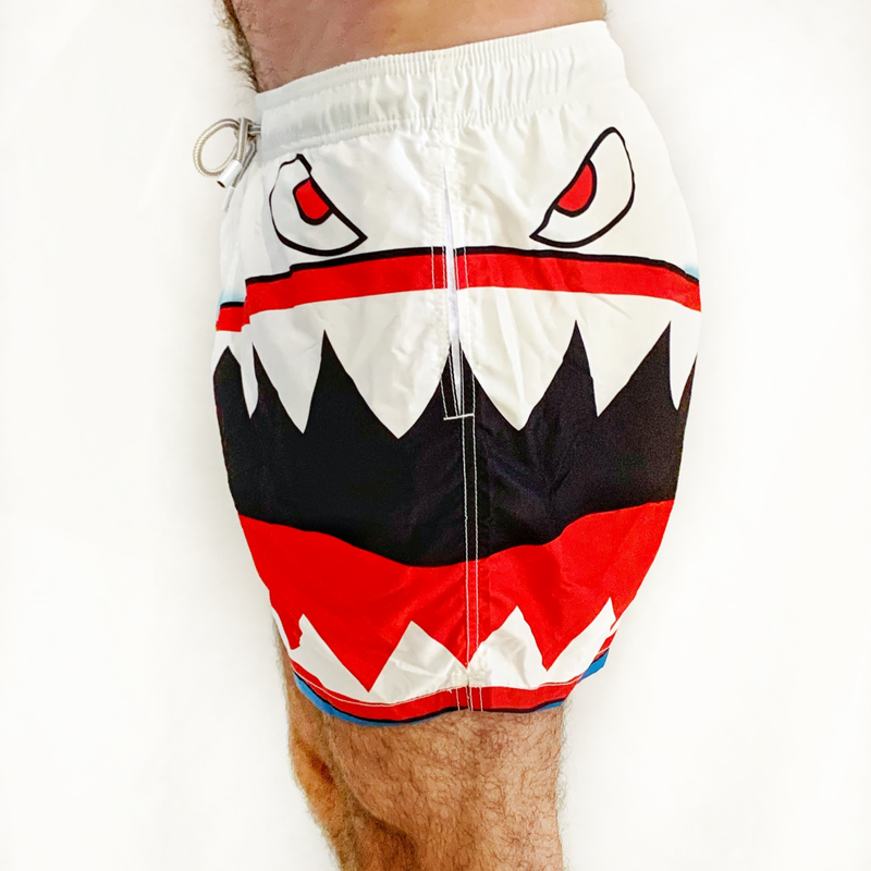 Gustavia Placed Print Army Shark Swim Short