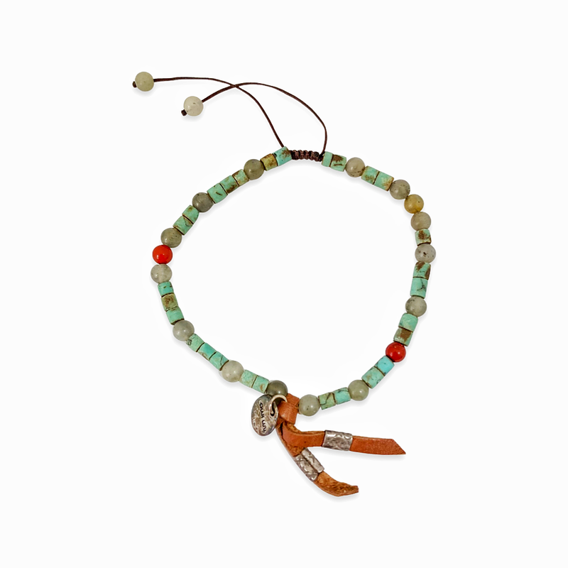 Heishi Pull Tie Men Bracelet