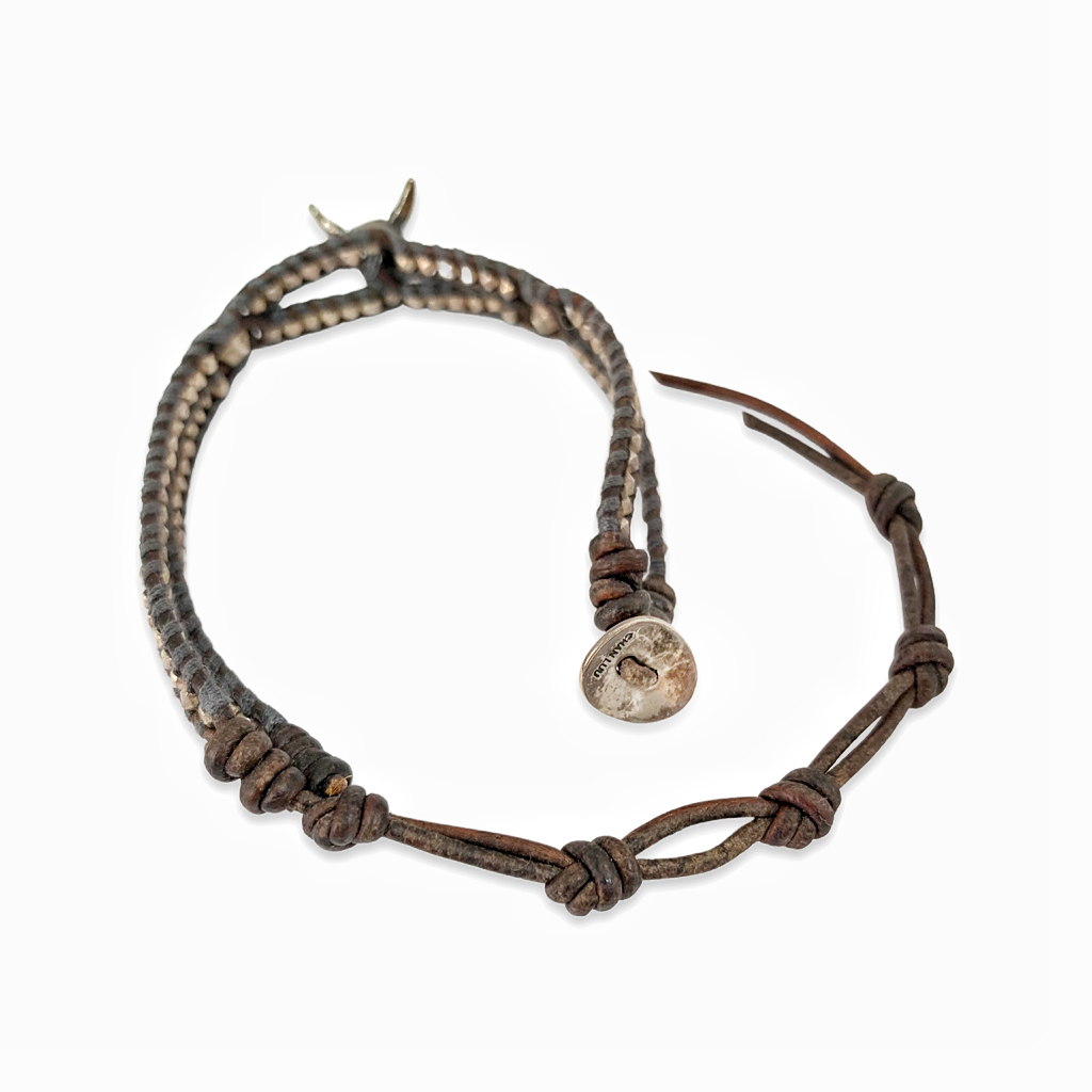 Skull Motif Single Wrap Bracelet