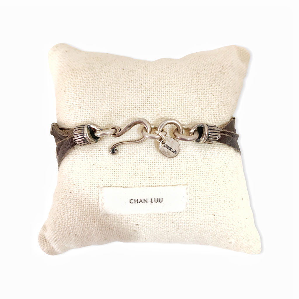 Silver Beads Leather Bracelet