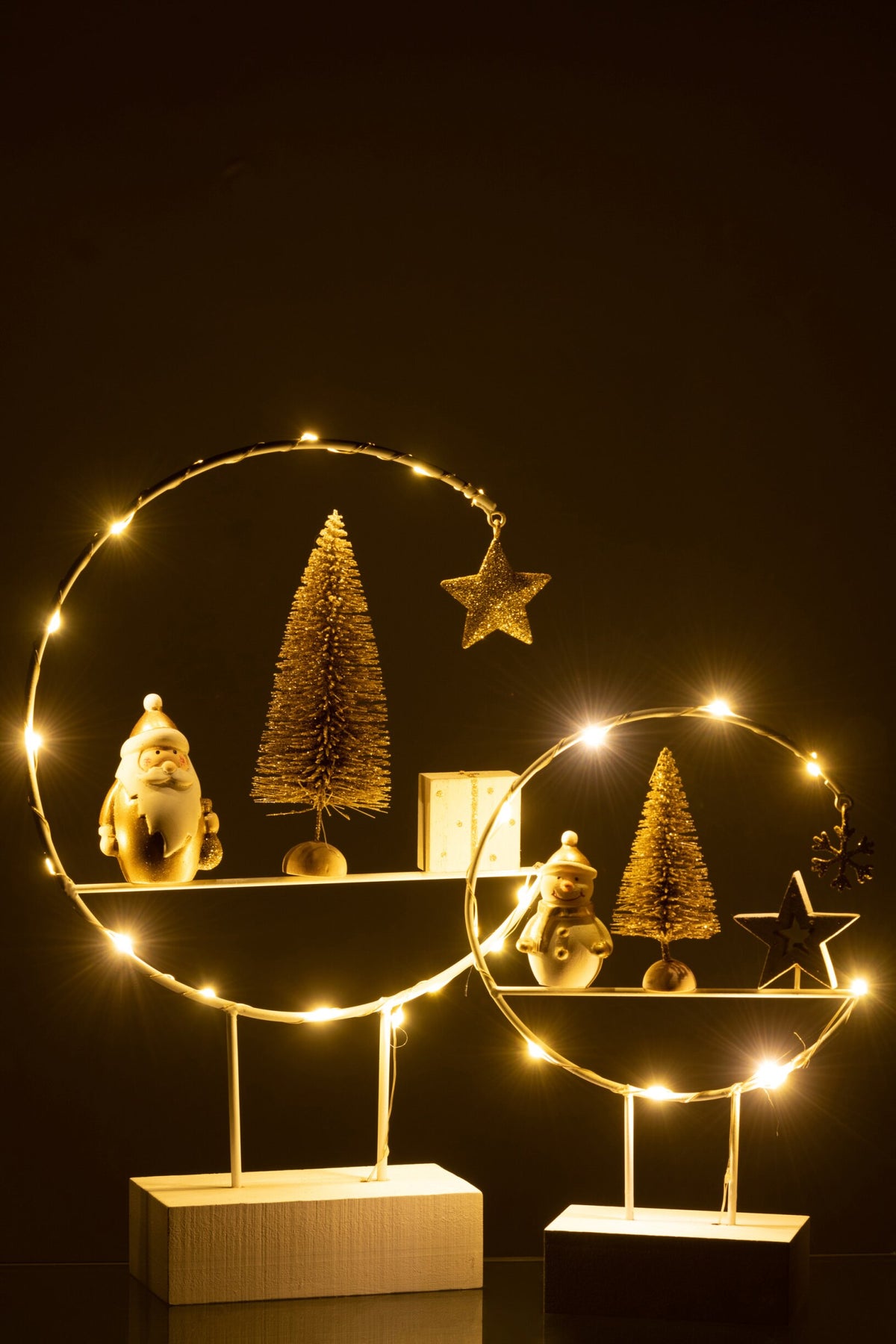 LED Snowman & Santa Semicircles