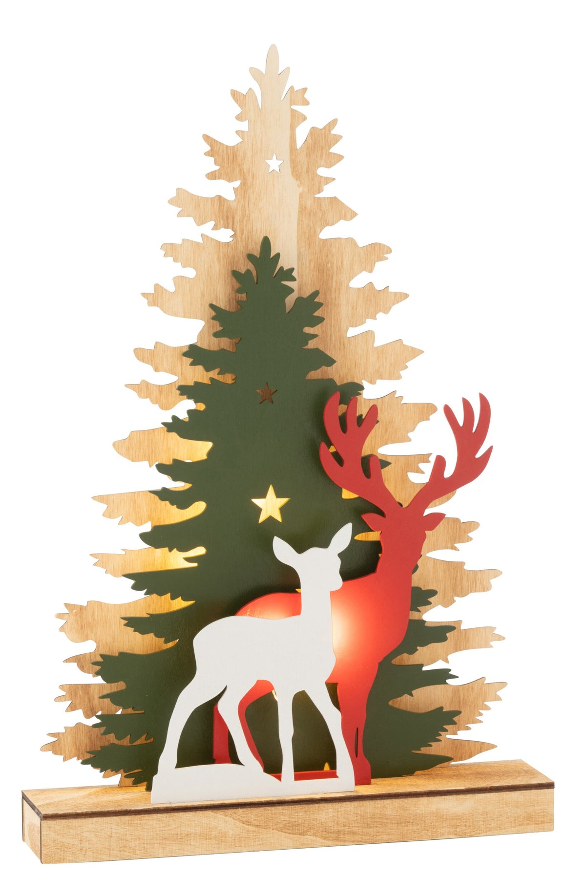 LED Wooden Deer Tree
