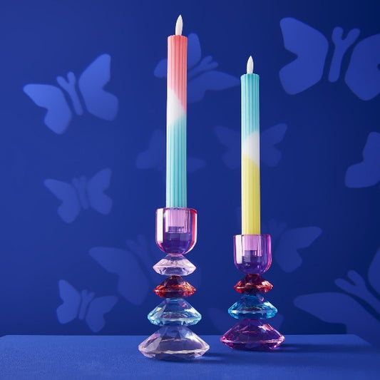 Candle Holder Multicolored Glass