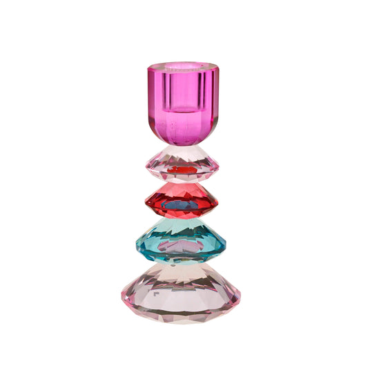 Candle Holder Multicolored Glass