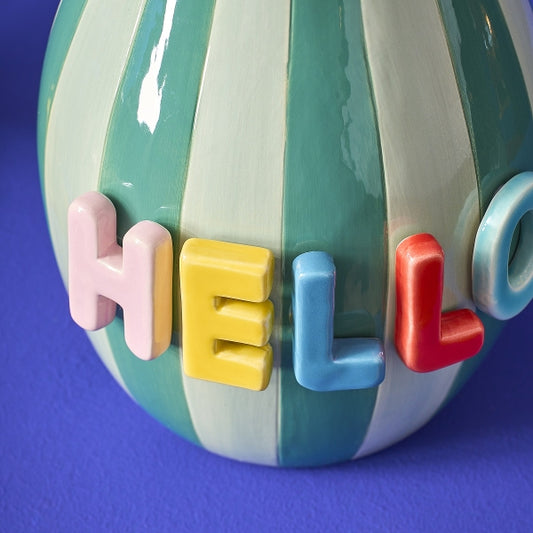 Vase "hello" Green