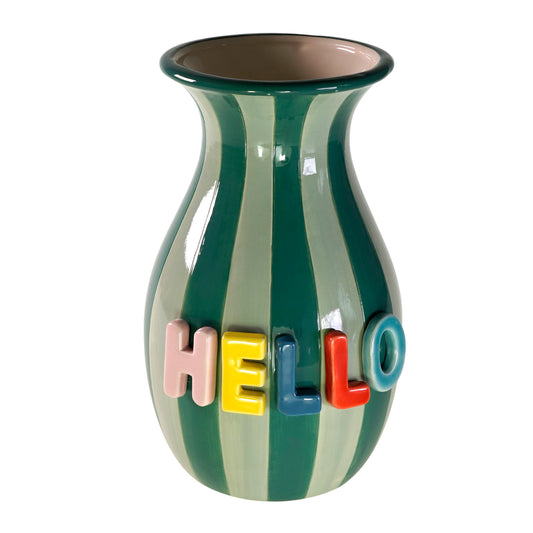 Vase "hello" Green