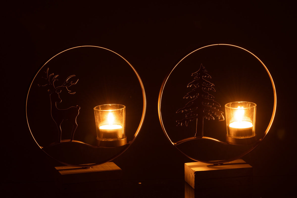Reindeer And Tree Tealight holder