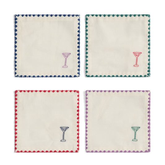 Napkin Cocktail Zigzag Set of 4