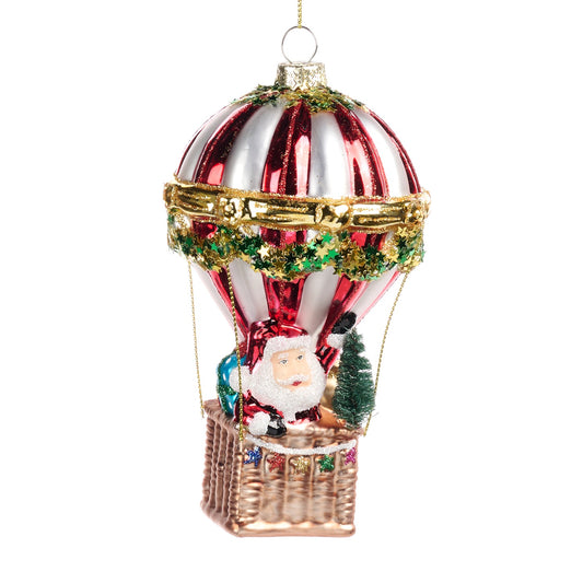 Santa in Hot Air Balloon Ornament
