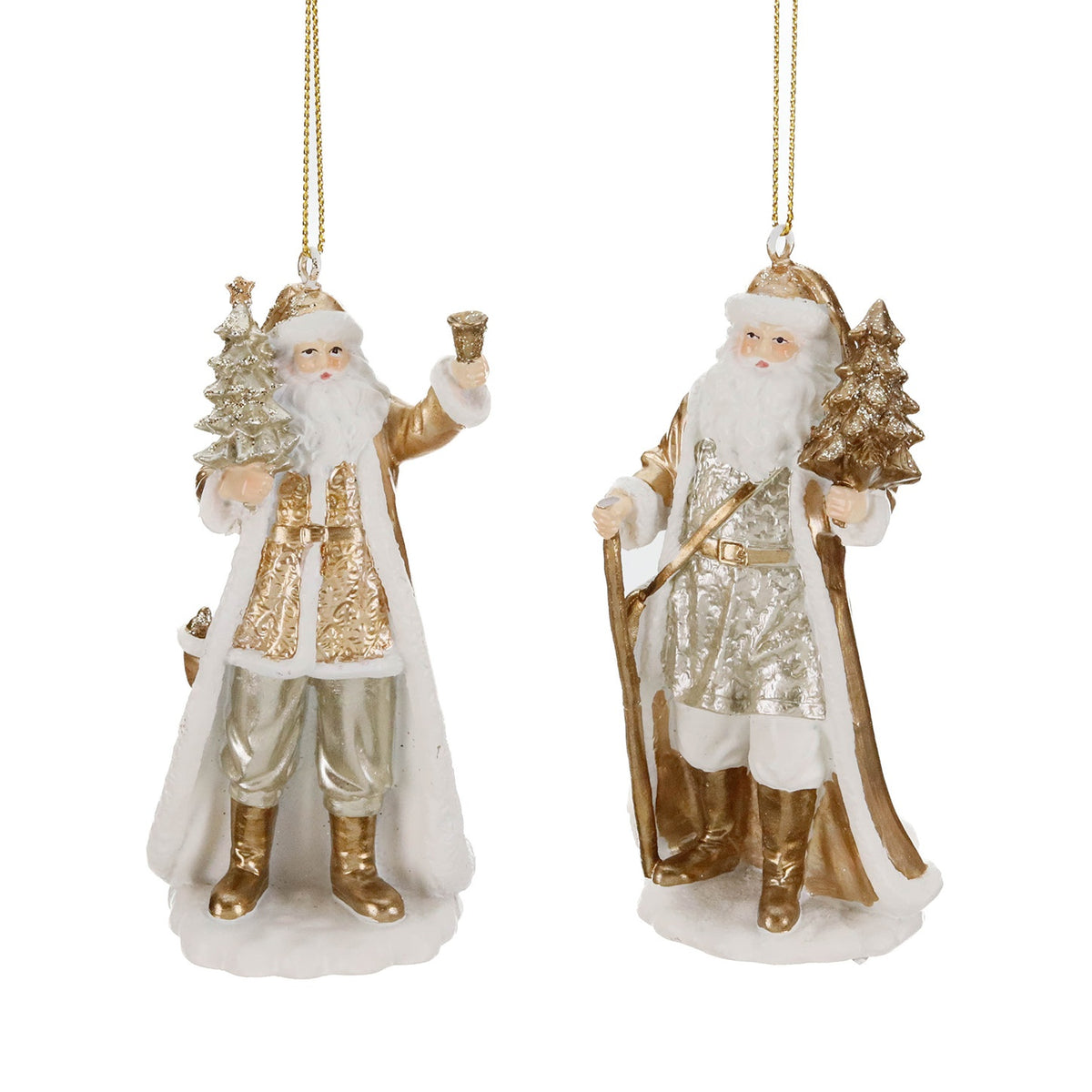 Golden Santa Ornaments