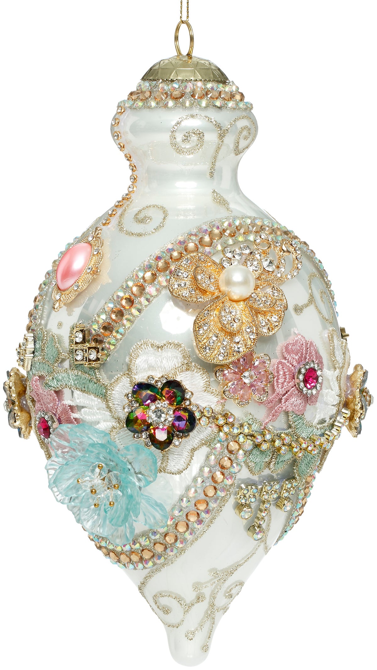 White Pearl Jewel Ball with Stand