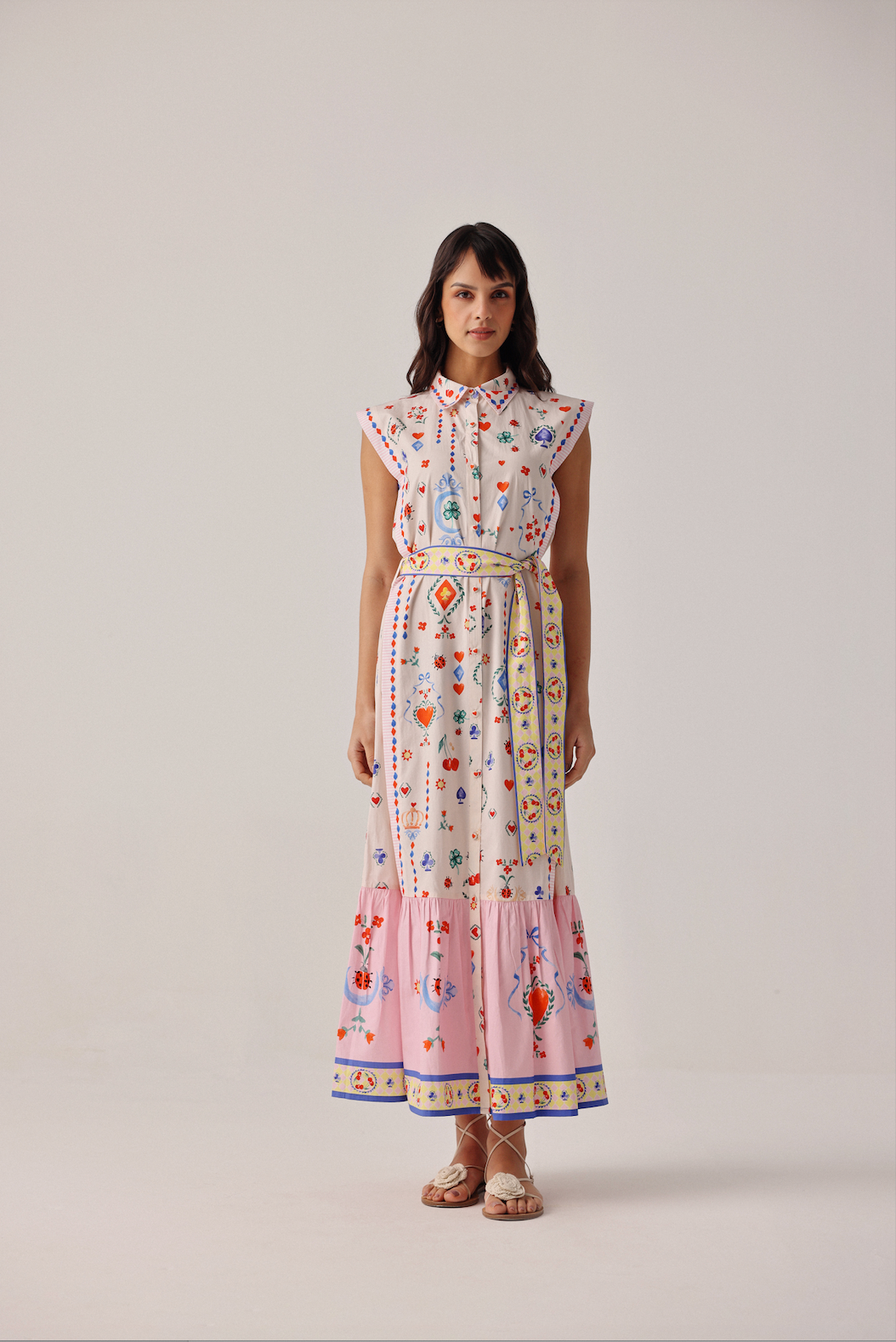 Vega Maxi Dress in Tarot Pink Print