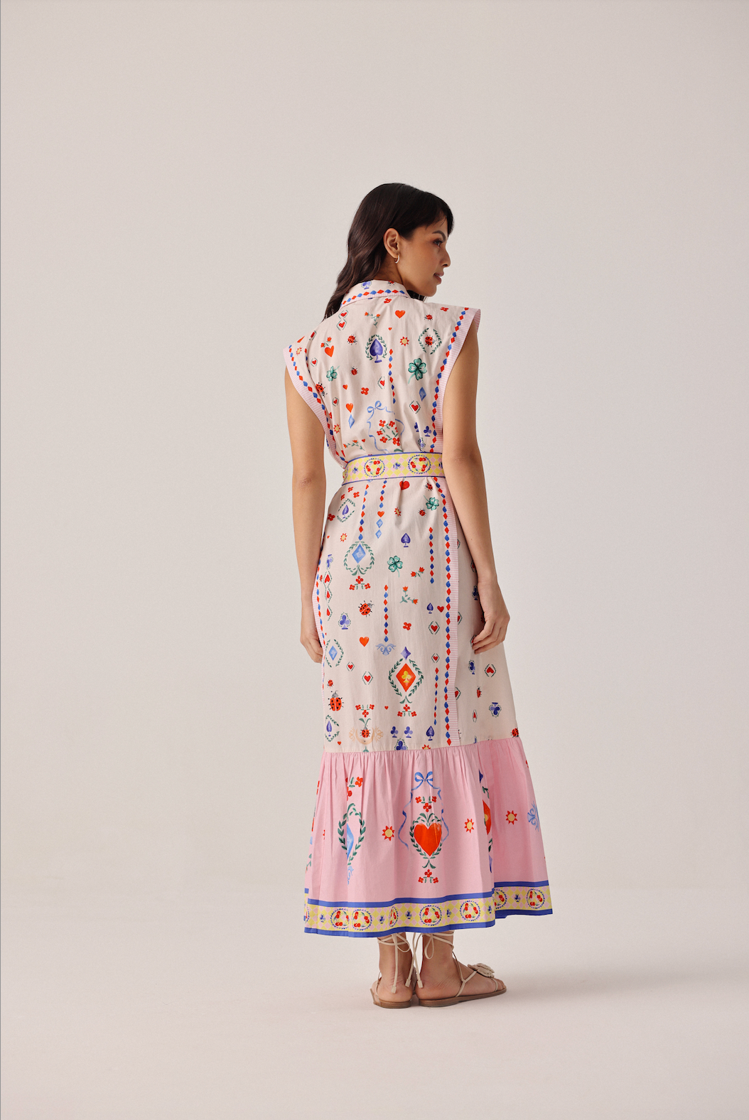 Vega Maxi Dress in Tarot Pink Print