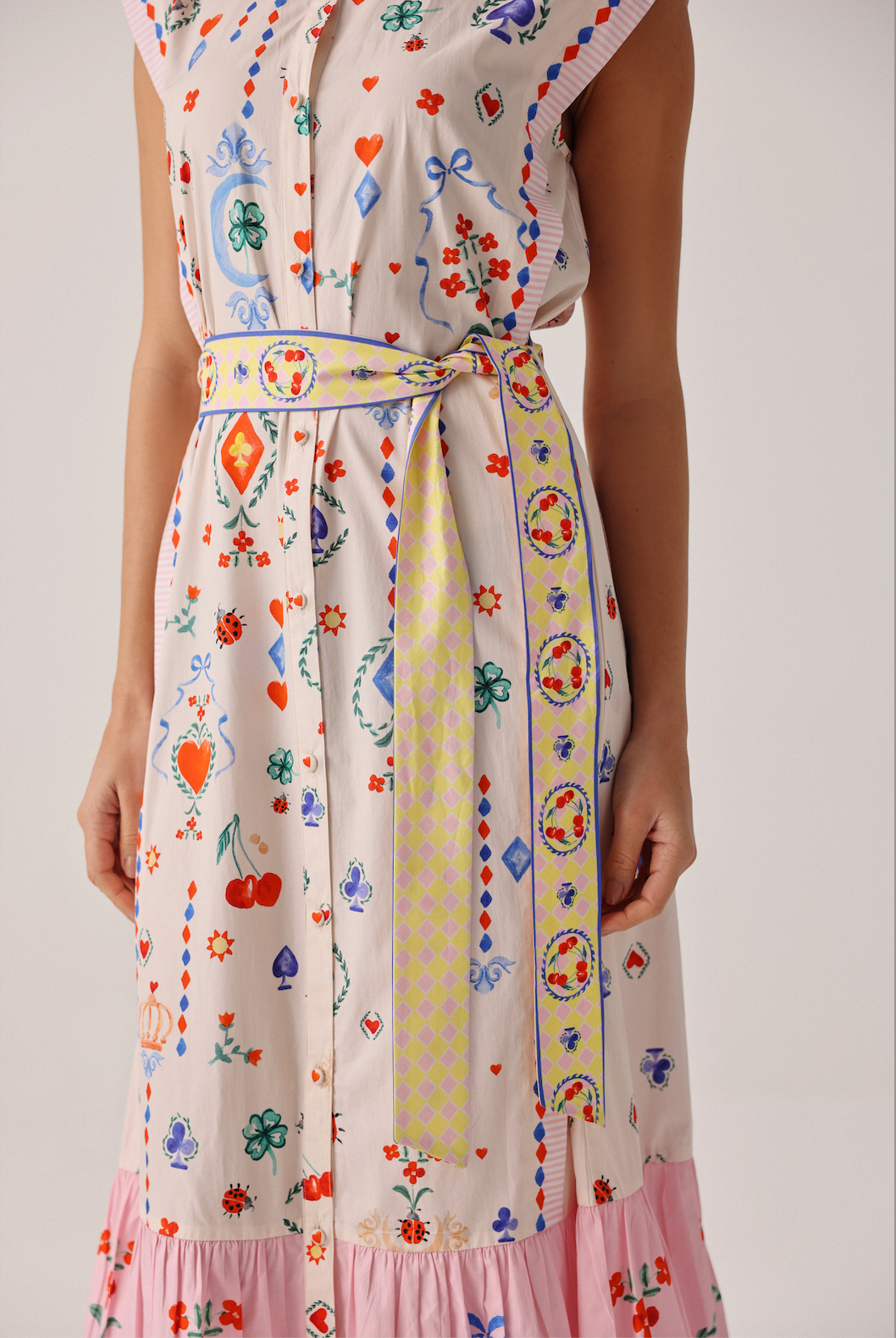 Vega Maxi Dress in Tarot Pink Print