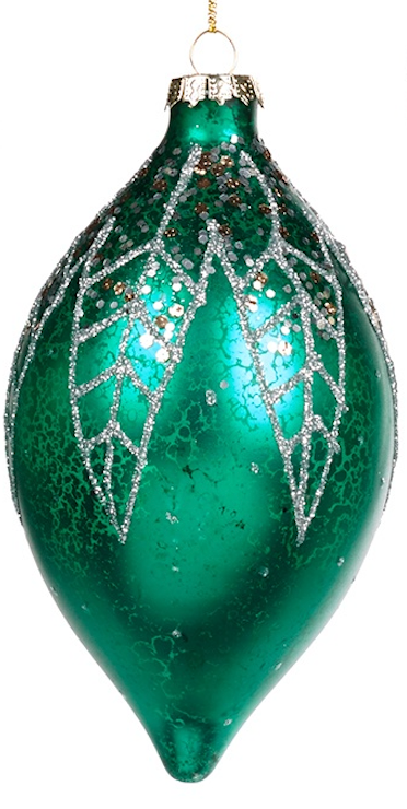 Glass Leaf Top Ball Ornaments