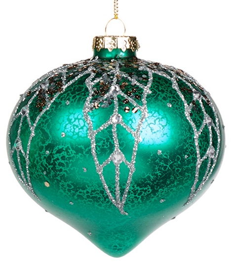 Glass Leaf Top Ball Ornaments