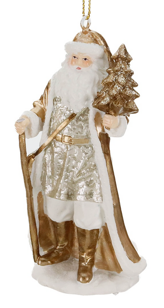 Golden Santa Ornaments