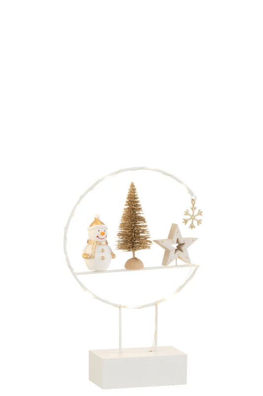LED Snowman & Santa Semicircles