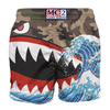 Gustavia Placed Print Swim Shorts - Army Shark Mimetic