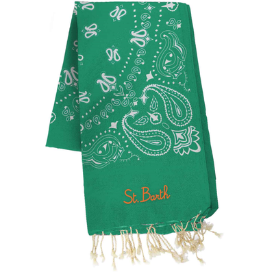 Bandana Green Print Jacquard Beach Towel