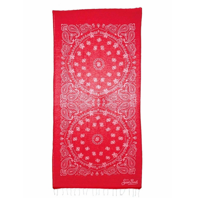 Bandana Red Print Jacquard Beach Towel