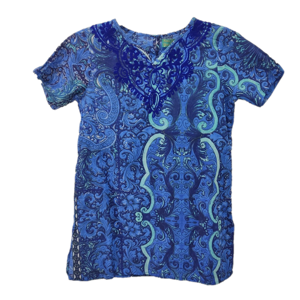Blue Majolica Girl Kaftan