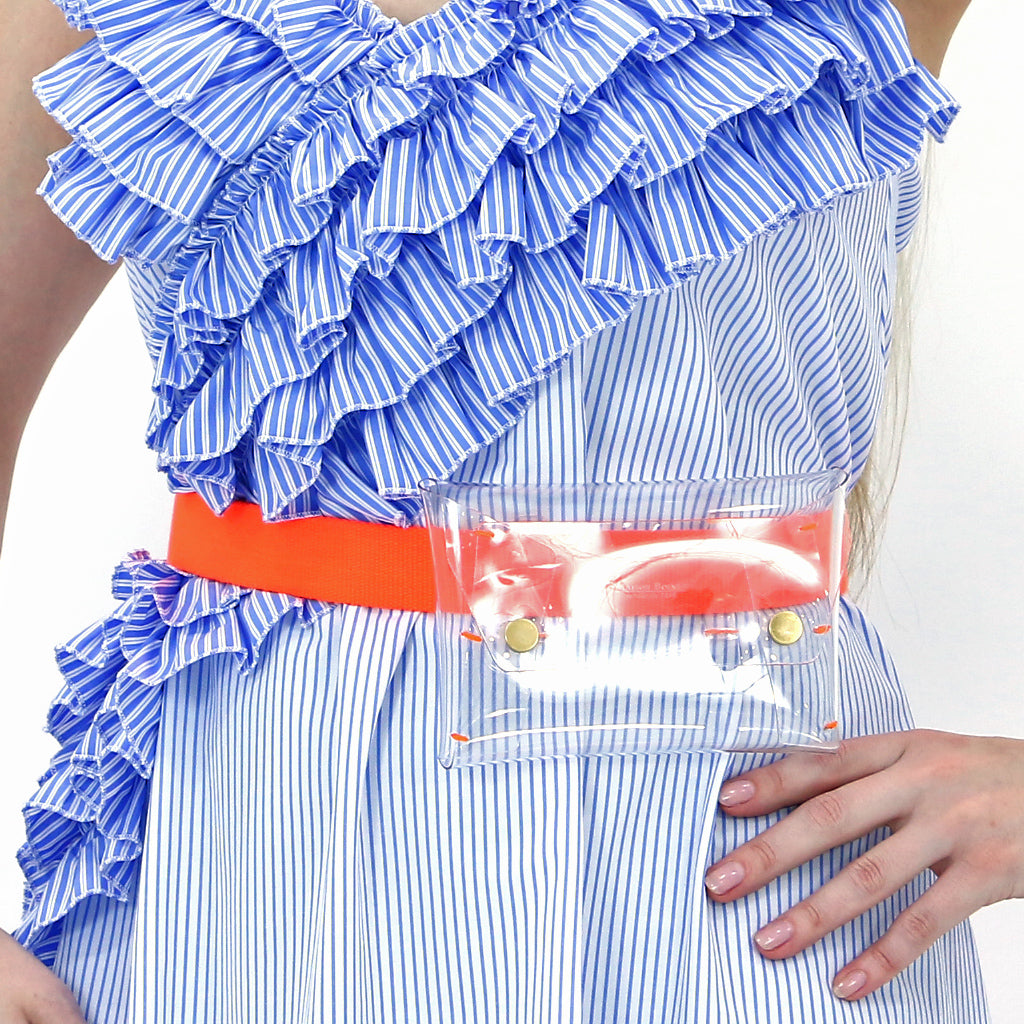 Neon Orange & PVC Belt Bag