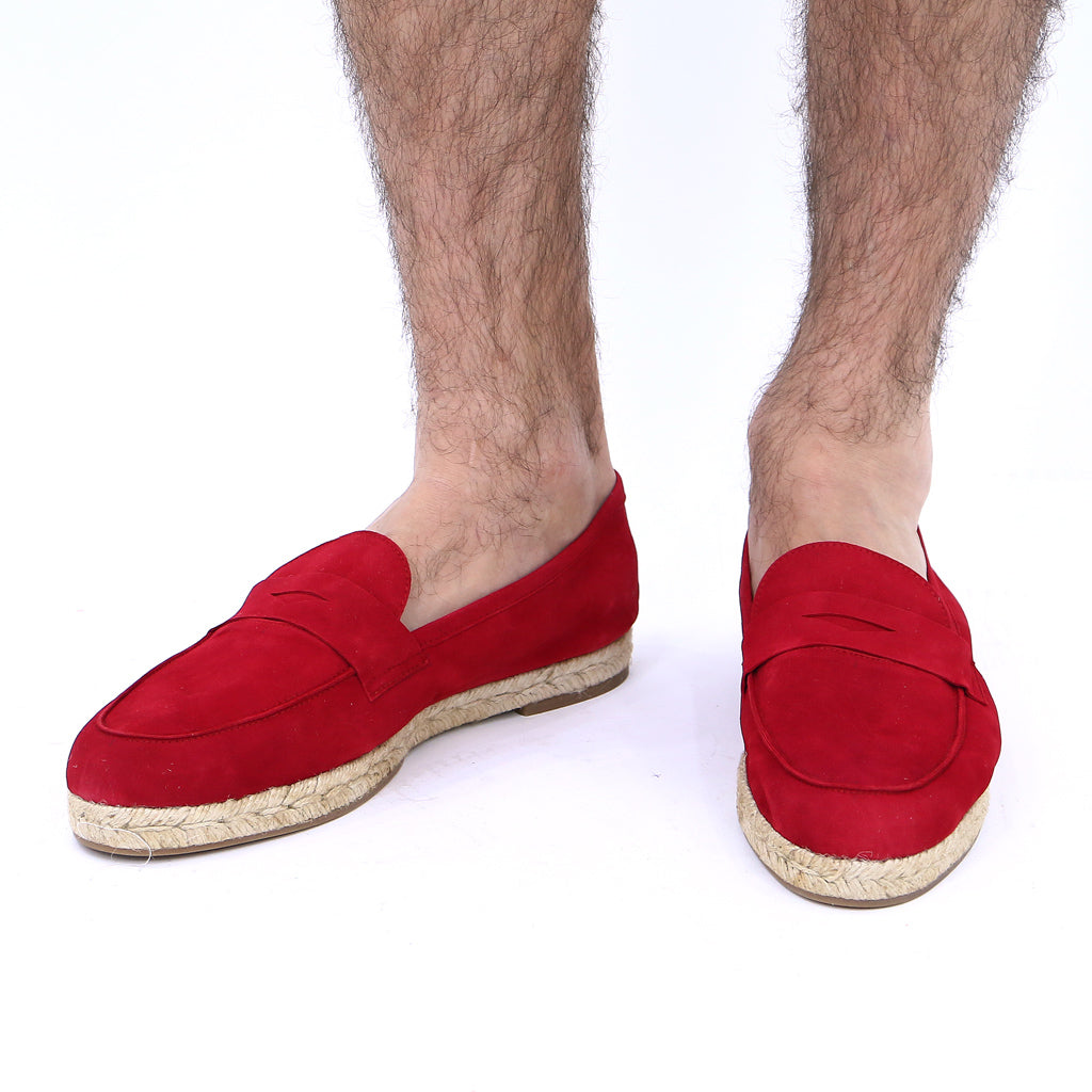 Red Suede Espadrilles