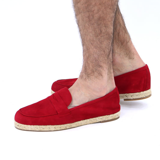 Red Suede Espadrilles