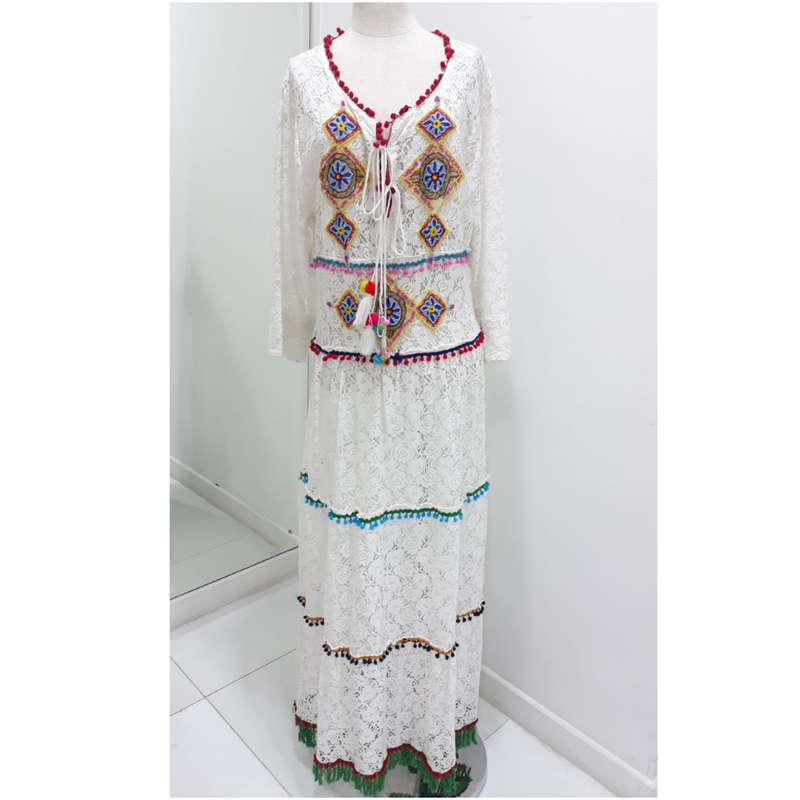 Lace Long Kaftan Dress