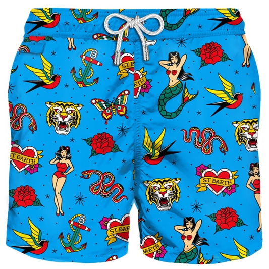 Lighting - Old School Print Swim Shorts