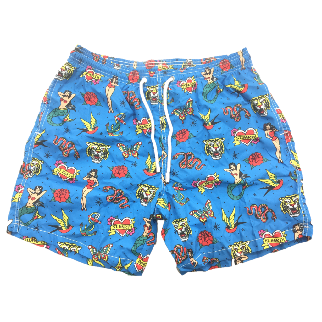 Lighting - Old School Print Swim Shorts