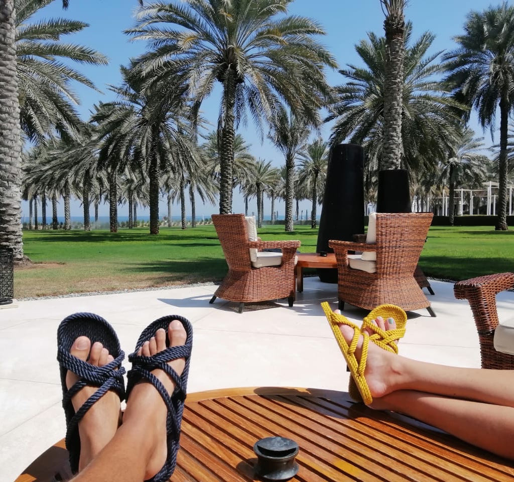 Slip On Sandals in Navy Blue