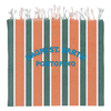 Portofino Embroidery Striped Print Beach Towel