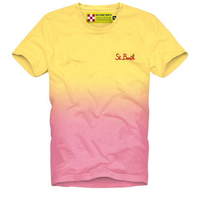 Portofino T-Shirt Man - Yellow and Pink Gradient Print