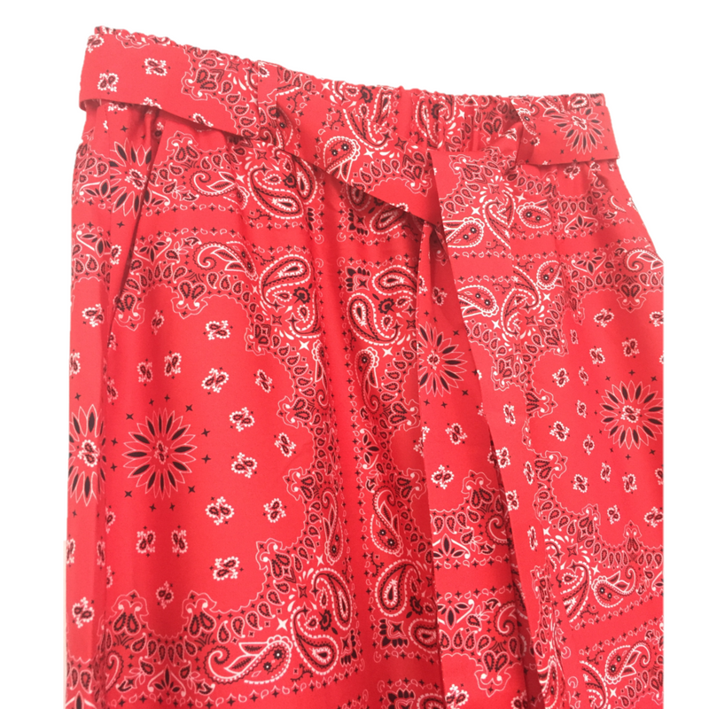 Red Bandana Print Wide Leg Pants