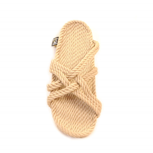 Slip On Sandals in Camel Beige