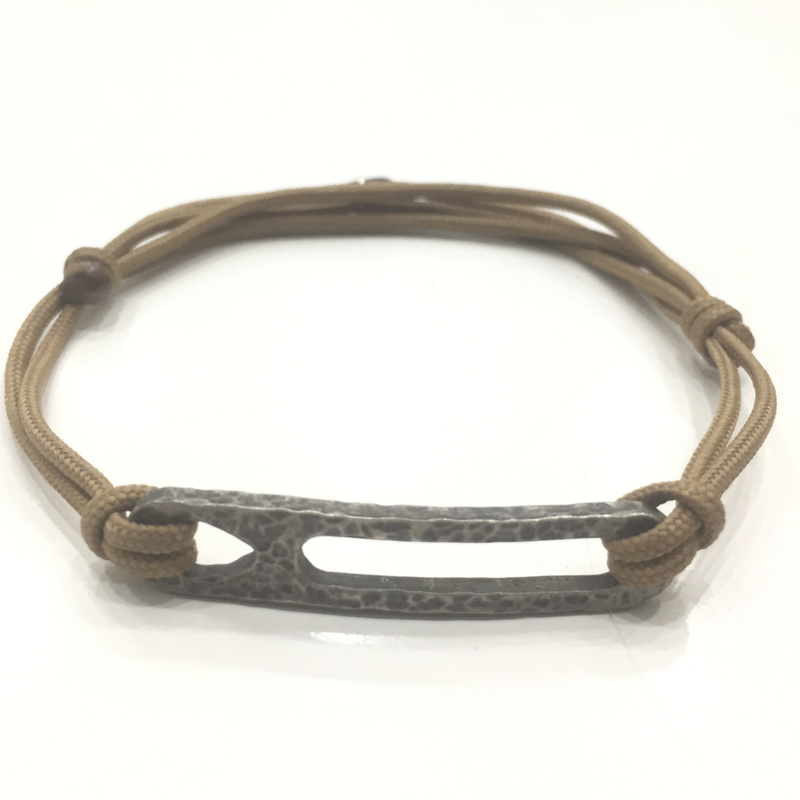 Small Hammered Oval Bracelet
