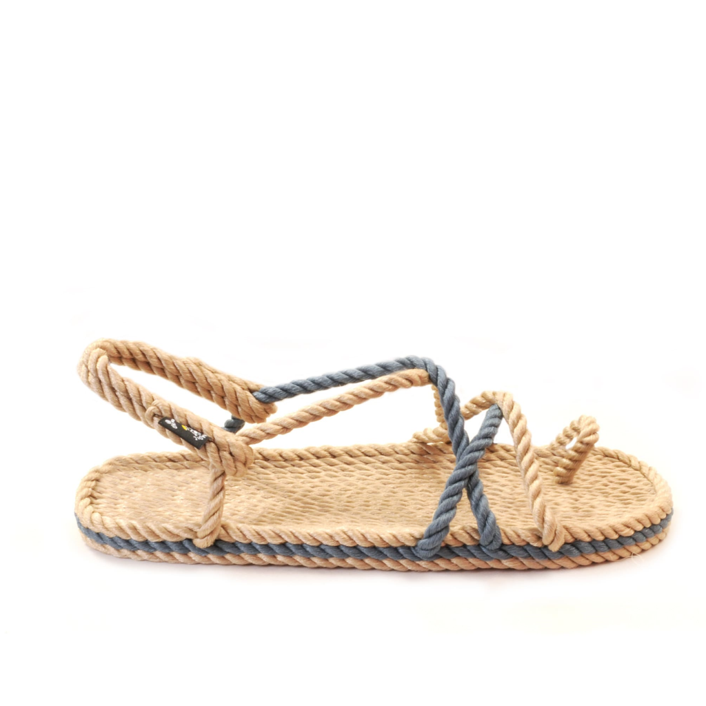 Toe Joe Rope Sandals in Beige Denim