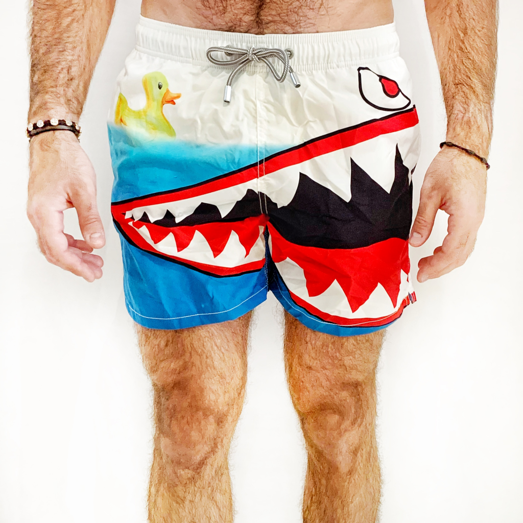 Gustavia Placed Print Army Shark Swim Short