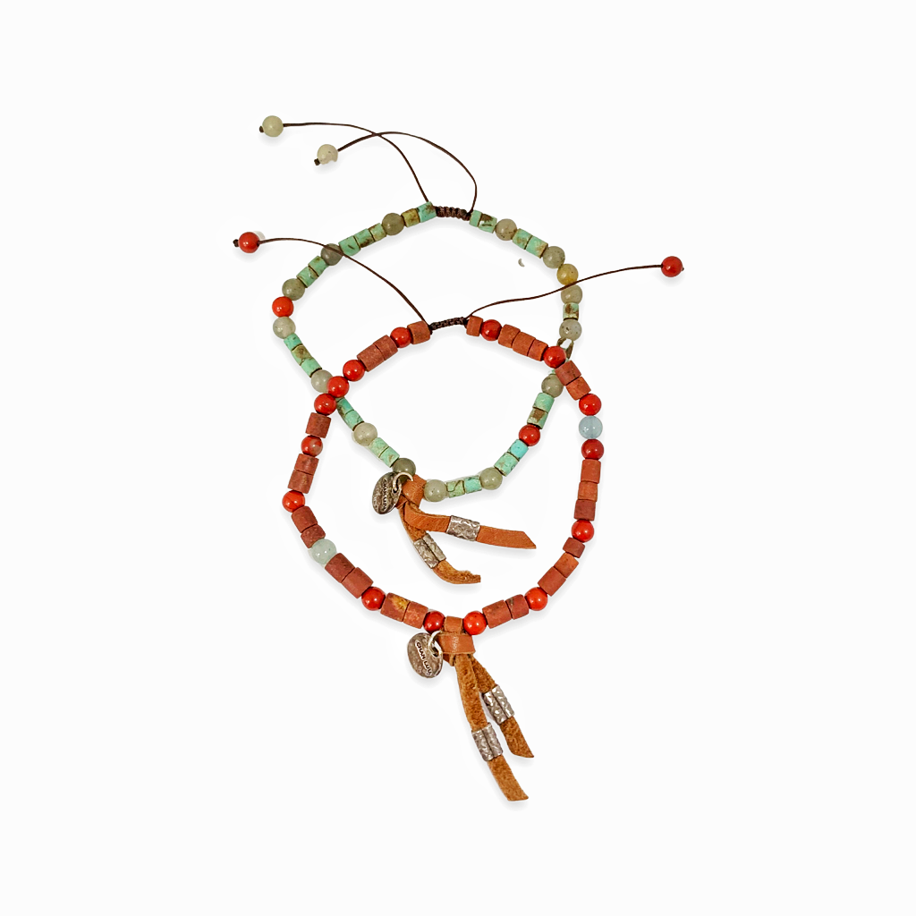 Heishi Pull Tie Men Bracelet